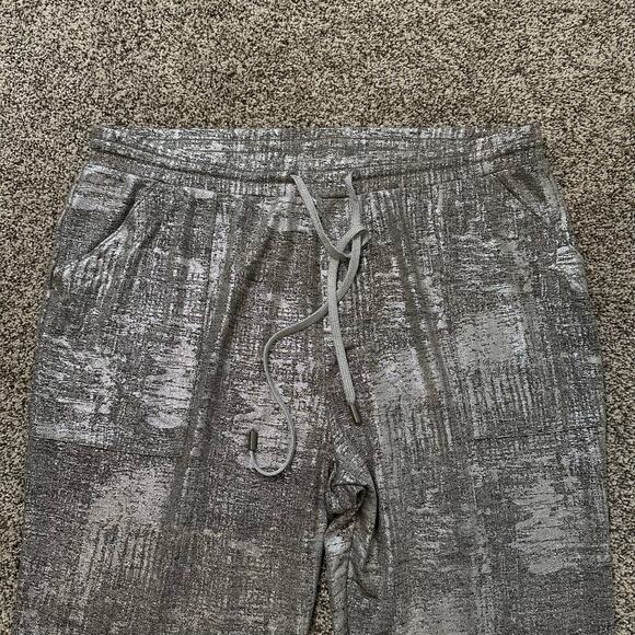 Anthropologie silver metallic jogger pants size XL - Picture 3 of 11